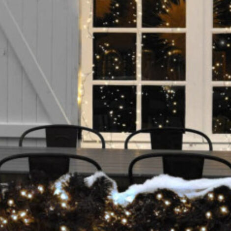 Guirlande Led Grappe 9m Animee Blanc Chaud Tres Lumineuse