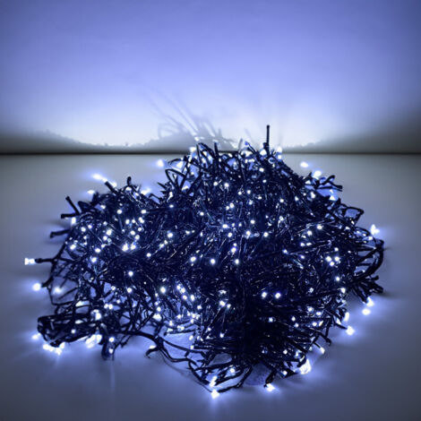 Guirlande Led Grappe 18m Blanc Pur Animee Ou Fixe 1600 Leds (1/3)