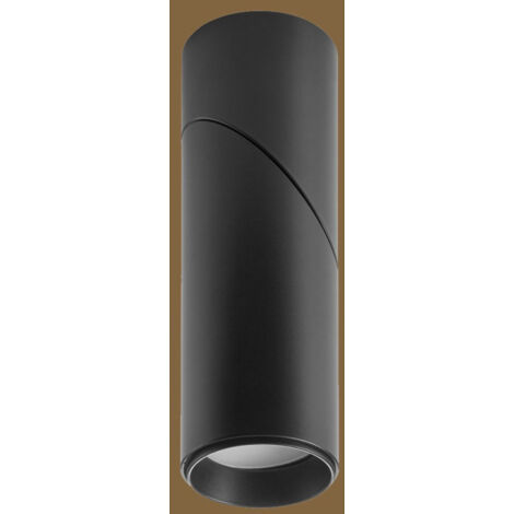 Spot encastrable cylindrique orientable en métal noir mat – Hauteur 16cm – Diamètre 5,5cm – Compatible ampoules GU10 10W max – Millumine