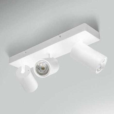 Spot Triple Blanc Ampoule Gu10 Inclinable Et Orientable (1/3)