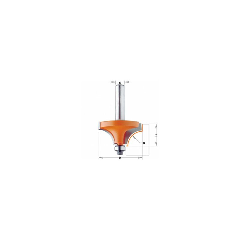 CMT: Fraise carbure 1/4 de rond 6,35mm guidage - Queue 8mm