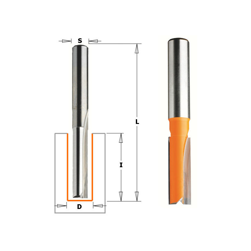 CMT: Fraise carbure droite 12mm - Queue 12mm
