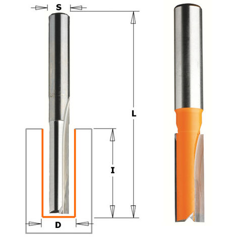 CMT : Fraise carbure droite 12 mm hyper longue - queue 12 mm