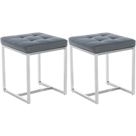 2er Set Edelstahl Sitzhocker Barci grau (1/5)