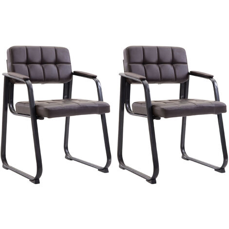 2er Set Besucherstühle Canada B Kunstleder braun (1/5)