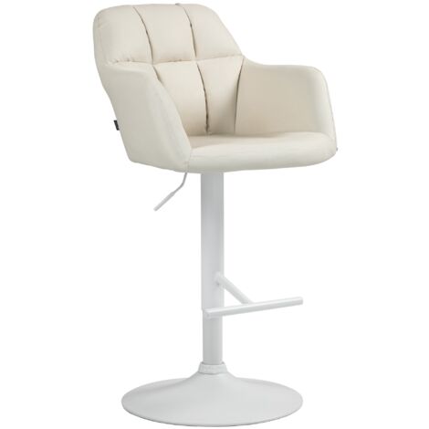 Barhocker Natoma Kunstleder creme Metall matt weiss (1/5)