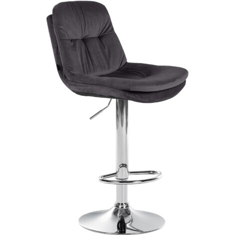 Barhocker Laurel Samt schwarz Metall in Chromoptik (1/5)