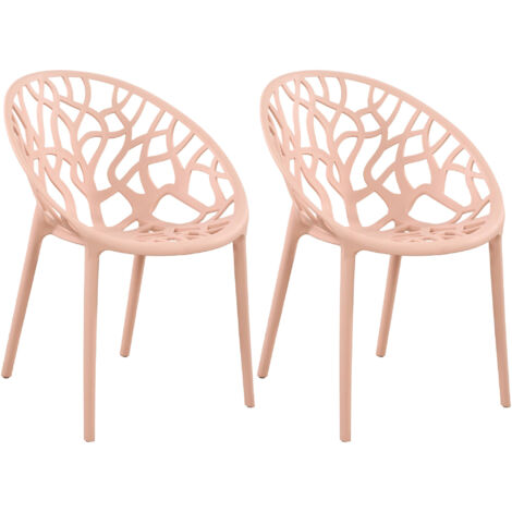2er Set Stapelbare Gartenstühle Hope rosa