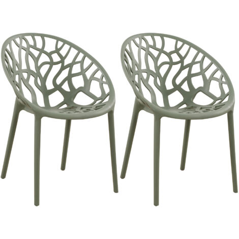 2er Set Stapelbare Gartenstühle Hope oliv