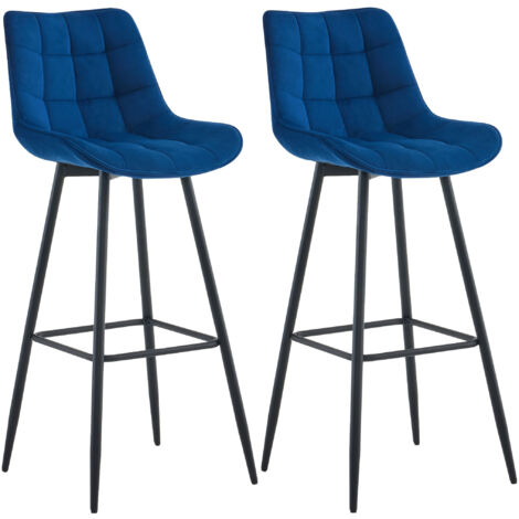2er Set Barhocker Dartford blau Samt (1/5)