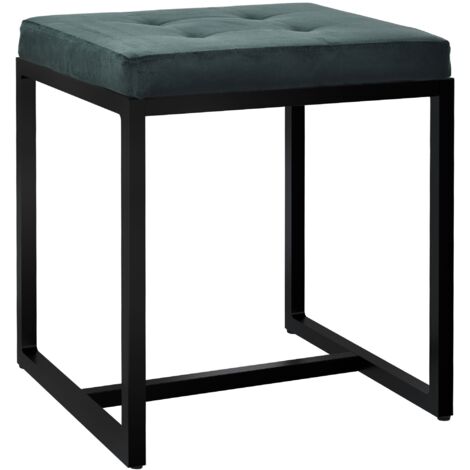 Sitzhocker Barci mit schwarzem Gestell grün Samt (1/5)
