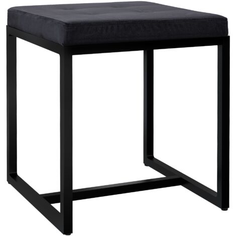 Sitzhocker Barci mit schwarzem Gestell schwarz Samt (1/5)