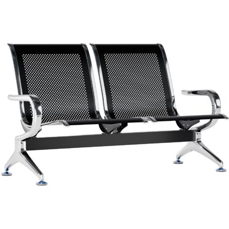 Wartebank Airport schwarz 2-Sitzer