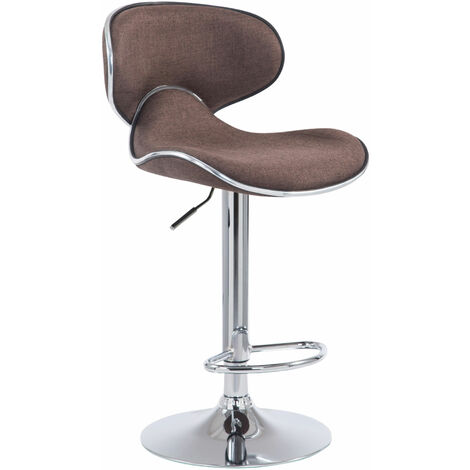 Barhocker Las Vegas V2 Stoff braun chrom (1/5)