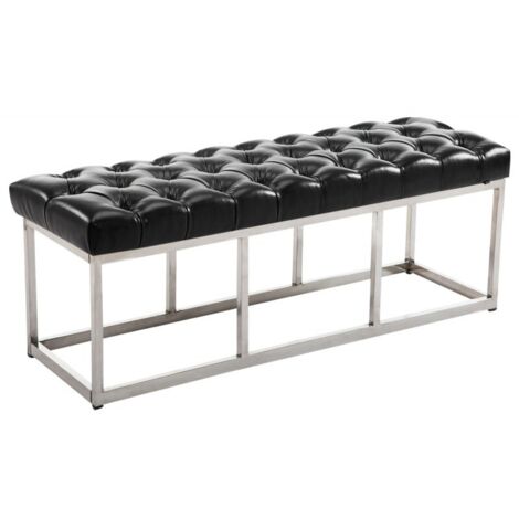 Sitzbank Amun Kunstleder Edelstahl schwarz 120 cm (1/5)