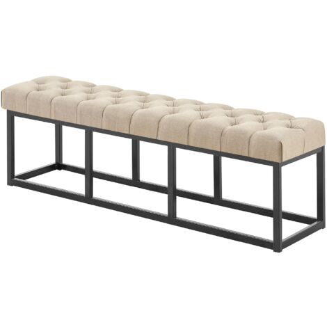 Sitzbank Amun Stoff Schwarz taupe 150 cm