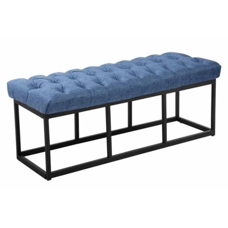 Sitzbank Amun Stoff Schwarz blau 120 cm (1/5)