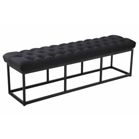 Sitzbank Amun Stoff Schwarz schwarz 150 cm