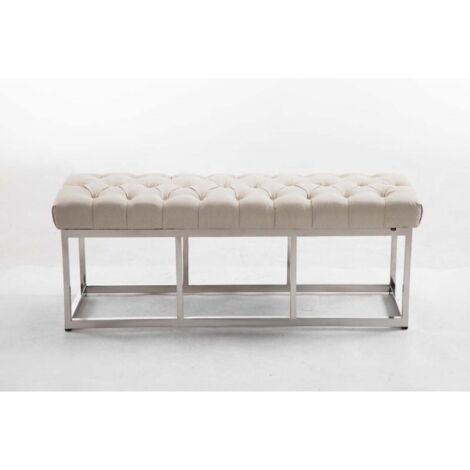 Sitzbank Amun Stoff Edelstahl creme 120 cm (1/5)