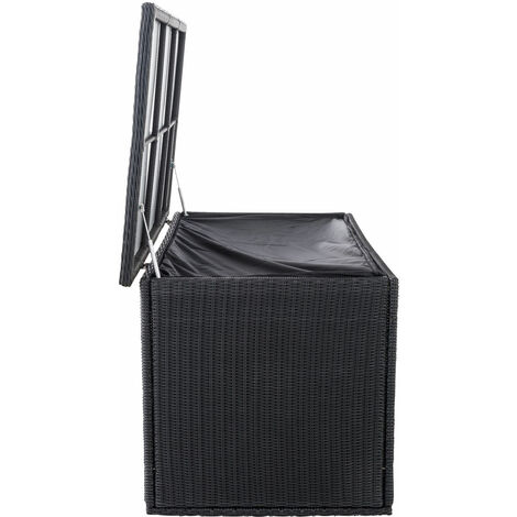 Polyrattan Auflagenbox Comfy 5mm Schwarz 125 Cm