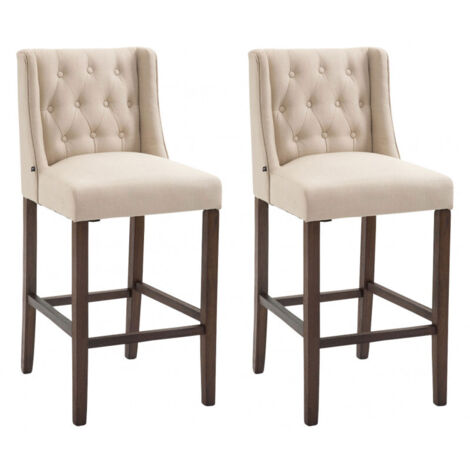2er Set Barhocker Cassandra Stoff creme antik-dunkel (1/5)