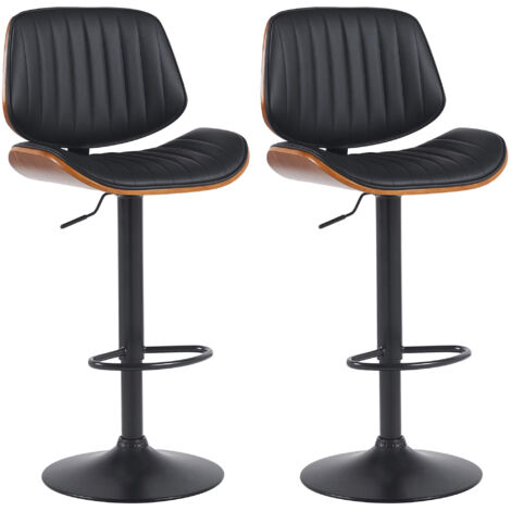 2er Set Barhocker Clawson Kunstleder walnuss/schwarz schwarz (1/5)