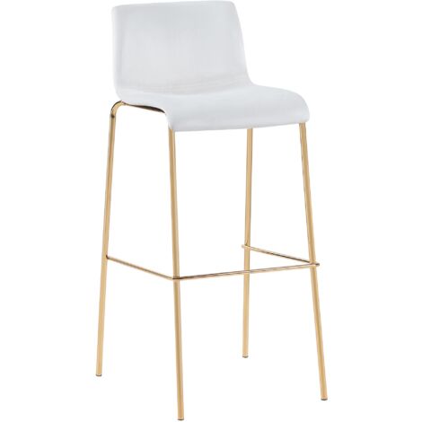Barhocker Hoover Samt Vierfußgestell Gold creme (1/5)