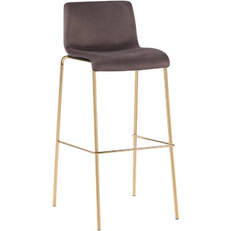 Barhocker Hoover Samt Vierfußgestell Gold braun (1/5)