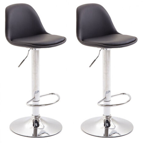 2er Set Barhocker Kiel Kunstleder schwarz chrom (1/5)