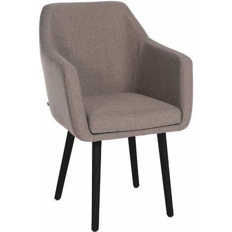 Besucherstuhl Utrecht Stoff taupe schwarz