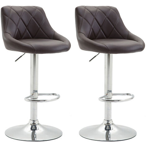 2er Set Barhocker Lazio Kunstleder braun