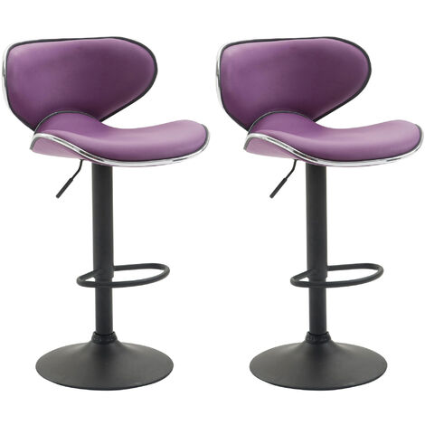 2er Set Barhocker Las Vegas Kunstleder lila schwarz