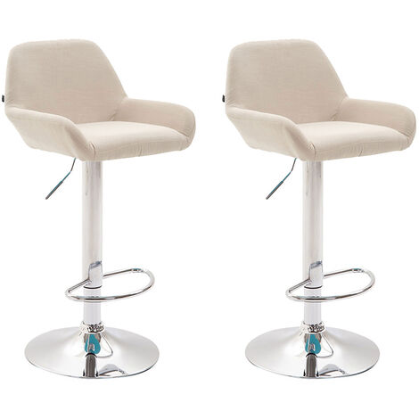 2er Set Barhocker Braga Stoff creme chrom