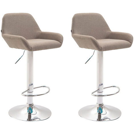 2er Set Barhocker Braga Stoff taupe chrom