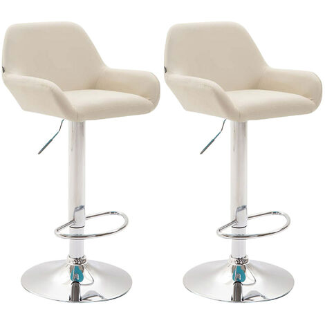 2er Set Barhocker Braga Kunstleder creme chrom (1/2)