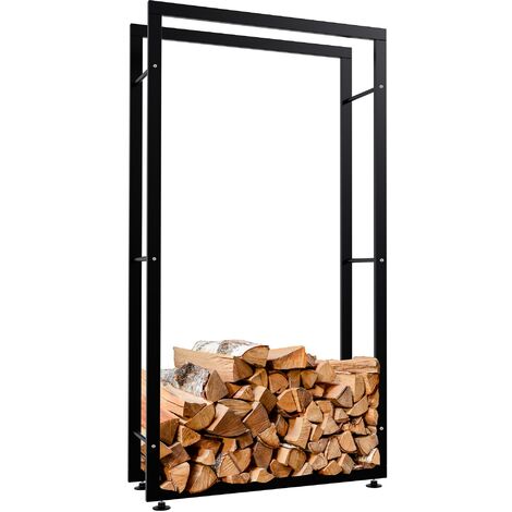Kaminholzständer Keri V2 schwarz 25x80x150 cm