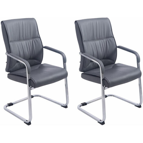 2er Set Freischwinger XXL Anubis Kunstleder grau