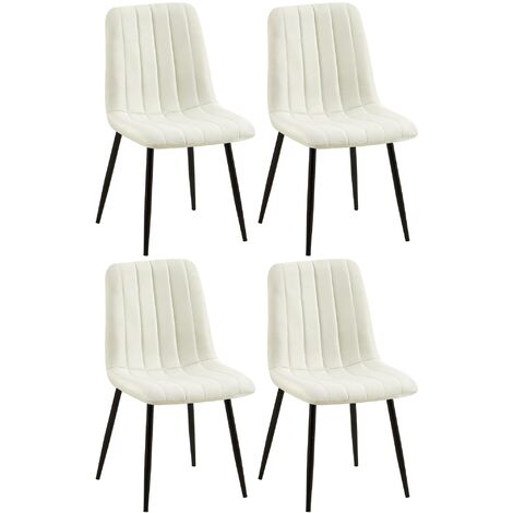 4er Set Stühle Dijon creme Stoff