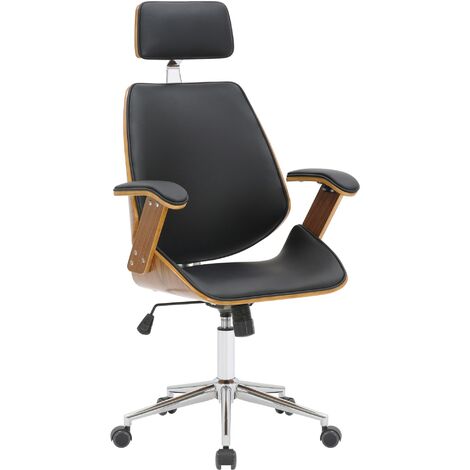 Bürostuhl Chicago Kunstleder walnuss/schwarz