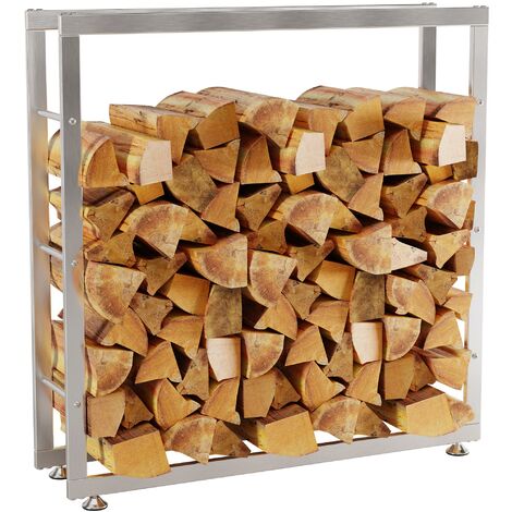 Kaminholzständer Keri V2 Edelstahl edelstahl 25x100x100 cm