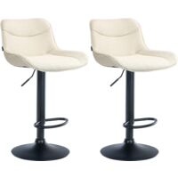 2er Set Barhocker Vonore Stoff creme schwarz