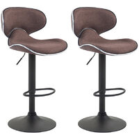 2er Set Barhocker Las Vegas V2 Stoff braun schwarz