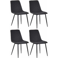 4er Set Esszimmerstühle Telde Stoff schwarz