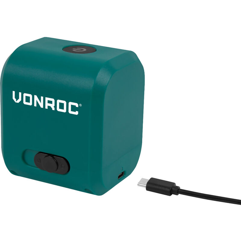 VONROC  Niveau laser 360° 4V rechargeable à lignes croisées rouges avec  mise à niveau auto