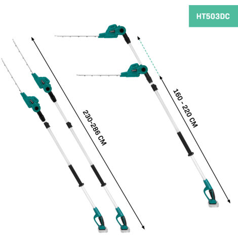 [JAMAIS UTILISÉ] VONROC Taille-haie télescopique 20V VONROC (sans batterie, ni chargeur rapide) - Lame inclinable - Perche extensible (200-260 cm)