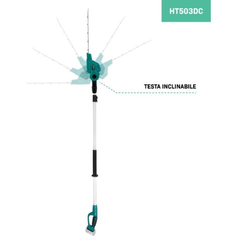 [JAMAIS UTILISÉ] VONROC Taille-haie télescopique 20V VONROC (sans batterie, ni chargeur rapide) - Lame inclinable - Perche extensible (200-260 cm)