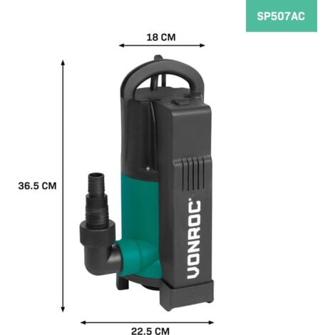 Pompe submersible 750W -1400l/h – Eaux propres et usées – Flotteur intégré - Pompe à eau