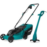 Set tondeuse à gazon 1300W largeur de coupe 32cm – Débroussailleuse 300W diamètre de coupe Ø230mm