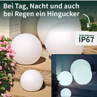 LED-Gartenleuchten-Set 3-tlg Kugelförmig Kugellampe Außenleuchte 20/30/40cm PMMA 