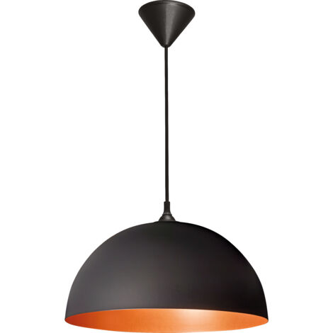 luminaire suspendu - aric como - e27 - noir - intérieur cuivré - sans lampe - aric 4210 (1/3)